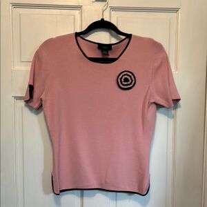 Pink and Black Fitted Short Sleeve Tee